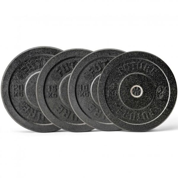 100kg Hi-Temp Black Rubber Olympic Bumper Plate Set