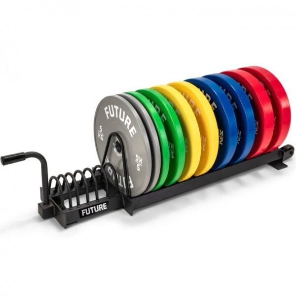 150kg Competition Colour Coded Olympic Bumper Plate Set & Toast Rack