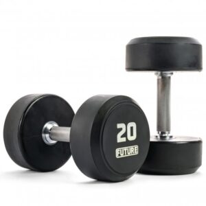 2 - 20kg Premium Rubber Dumbbell Set