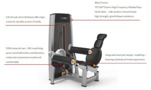 seated leg curl gym machine.,